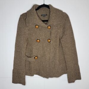 Chaudry Brown Chunky Knit Button Jacket Cardigan Women’s Medium